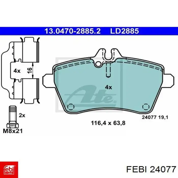 Тормозные диски 24077 Febi