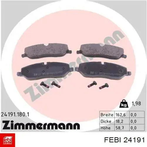 Подушка (опора) двигателя задняя правая Febi 24191 цена, от 42.89 USD