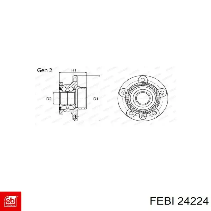 Задняя ступица 24224 Febi