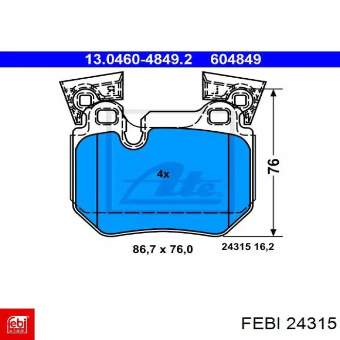 Подшипник ступицы 24315 Febi