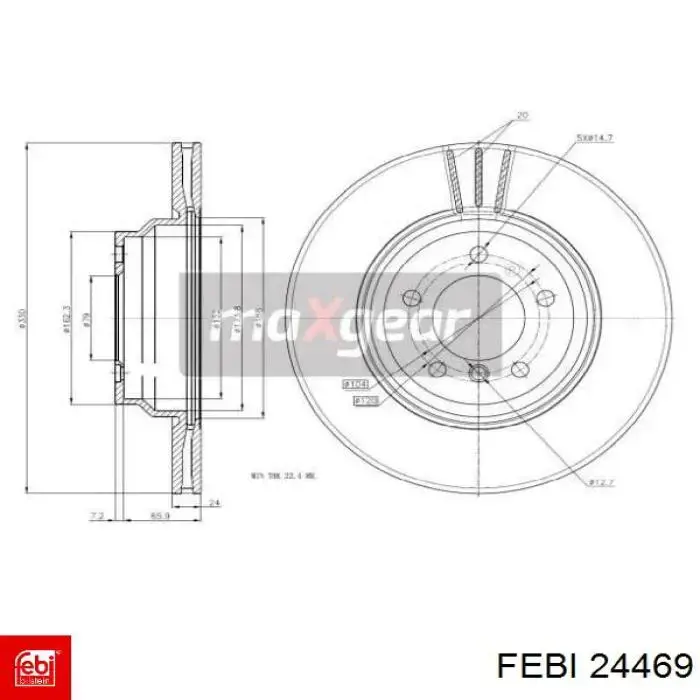 Передний тормозной диск Febi 24469