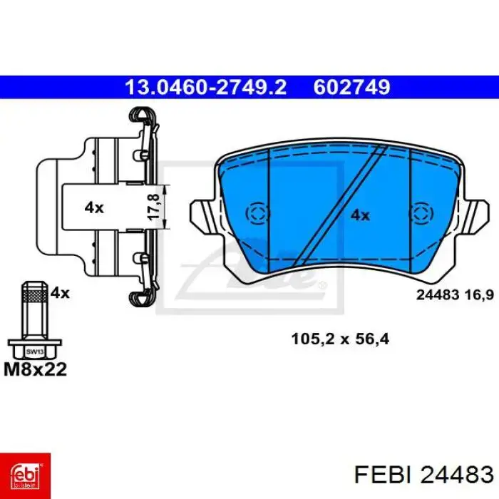 Свечи накала Febi 24483 цена, от 10.77 USD