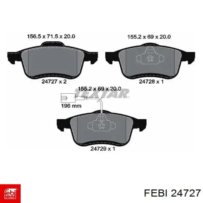 Тормоз дисковый передний Febi 24727 цена, от 40.71 USD