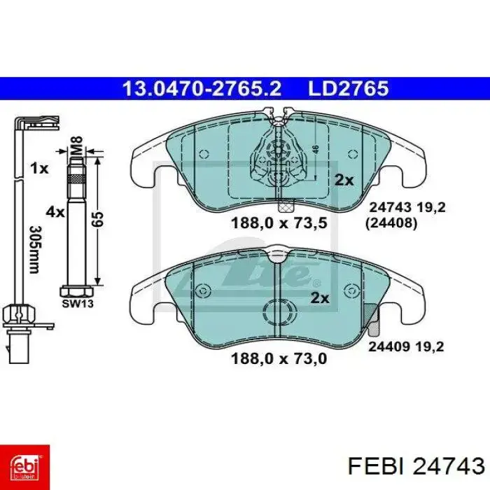 Передний тормозной диск Febi 24743