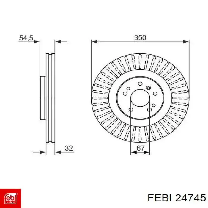Передний тормозной диск Febi 24745