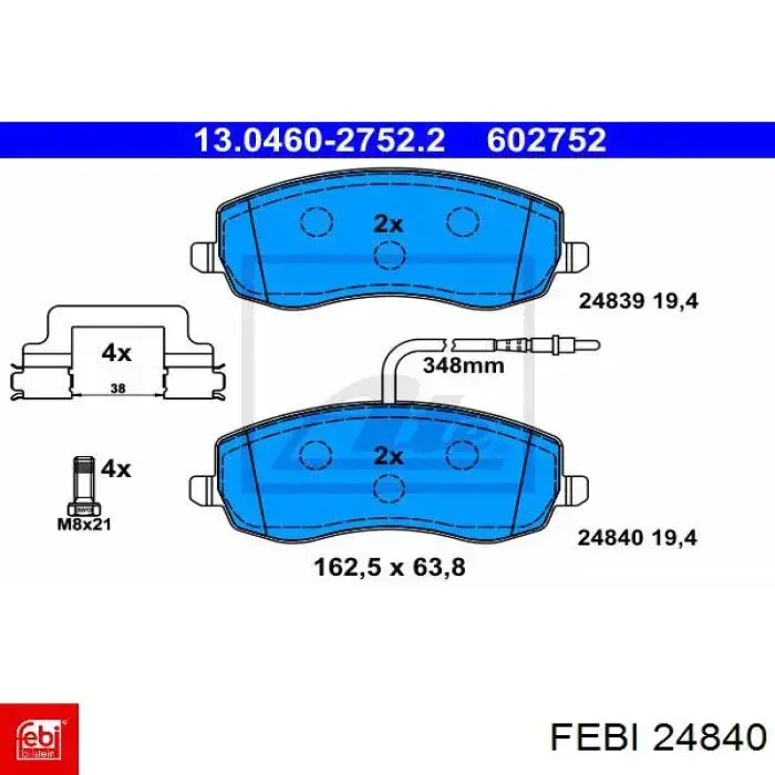 Амортизатор капота 24840 Febi