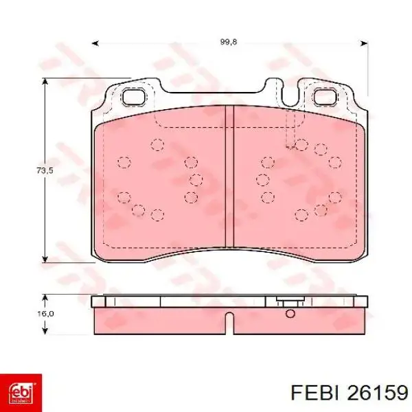 26159 Febi Патрубок радиатора охлаждения нижний