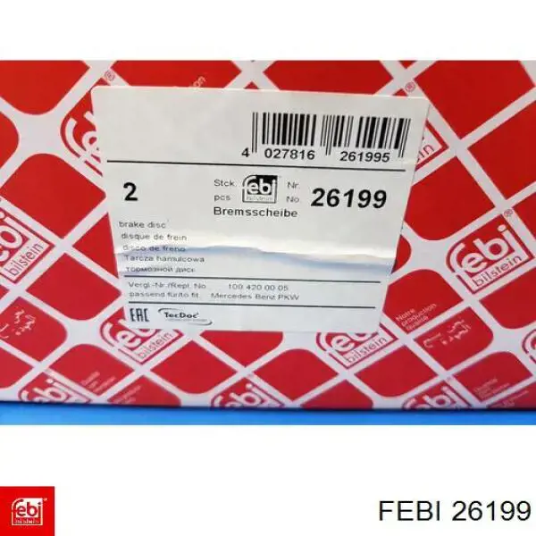 Тормоз дисковый передний Febi 26199 цена, от 34.56 USD
