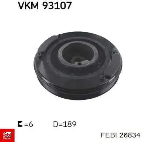 Шкив коленвала 26834 Febi