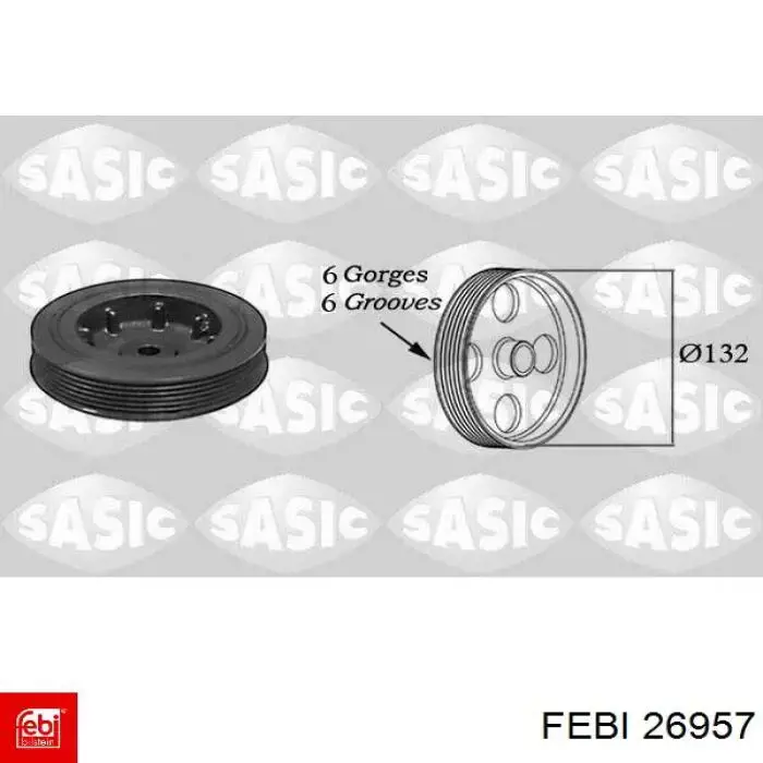 Шкив коленвала (демпфер) Febi 26957 цена, от 33.40 USD