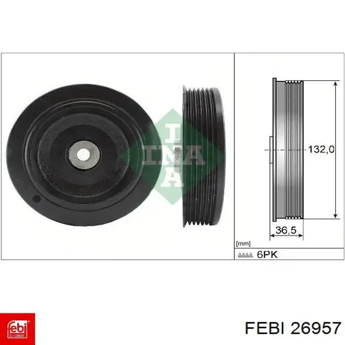 Купить 26957 Febi Шкив-демпфер коленвала