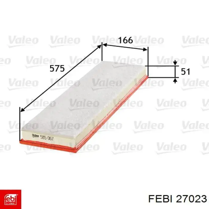 Воздушный фильтр 27023 Febi