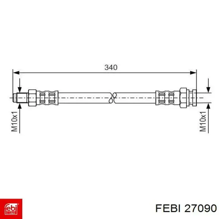 Задний тормозной шланг 27090 Febi