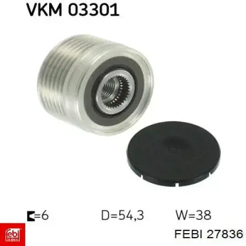 Инерционный шкив Febi 27836 цена, от 29.57 USD