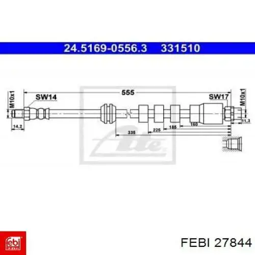 Шланг тормозной Febi 27844
