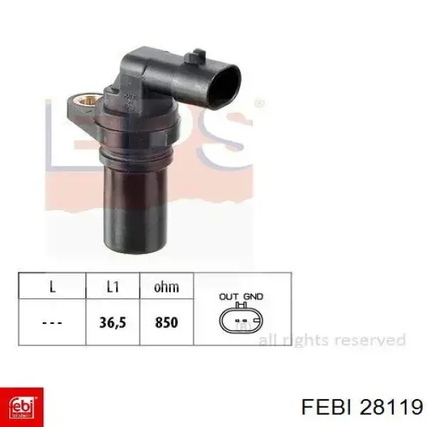 Датчик положения коленчатого вала Febi 28119 цена, от 13.75 USD