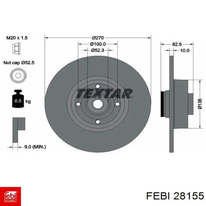 Тормозные диски 28155 Febi