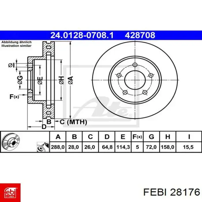 Купить 28176 Febi Ротор тормозной