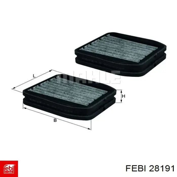 Купить 28191 Febi Фильтр салона угольный
