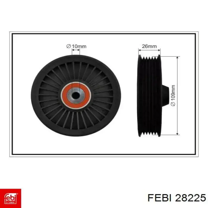 Паразитный ролик приводного ремня Febi 28225 цена, от 13.61 USD