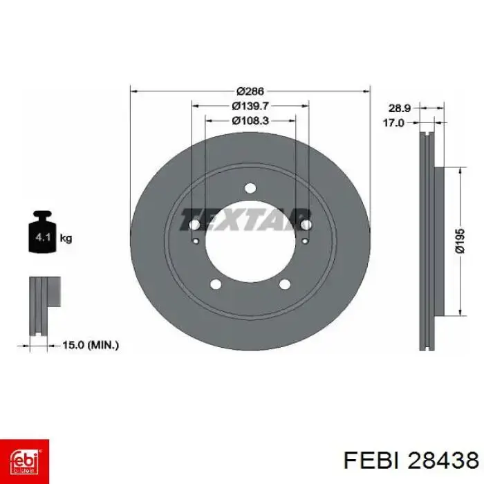Купить 28438 Febi Ротор тормозной