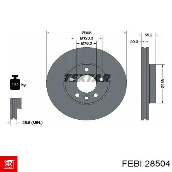 Купить 28504 Febi Ротор тормозной