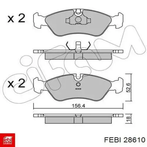 Тормозной шланг задний Febi 28610 цена, от 5.52 USD