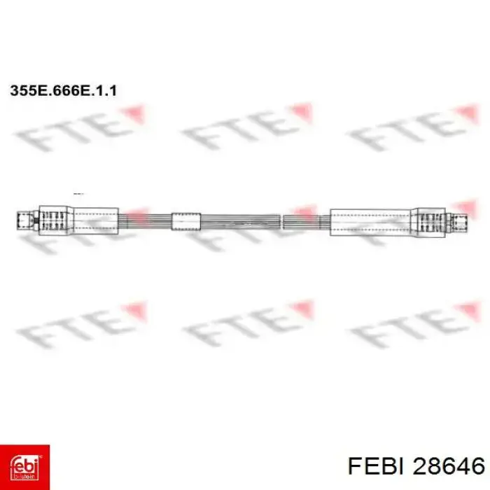 Купить 28646 Febi Шланг тормозной передний