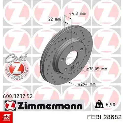 Тормозные диски 28682 Febi
