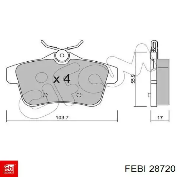 Цепь ГРМ, верхняя Febi 28720