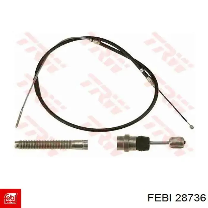 Трос ручного тормоза задний Febi 28736 цена, от 10.94 USD