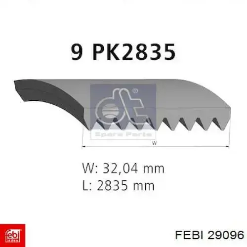 29096 Febi Поликлиновый ремень