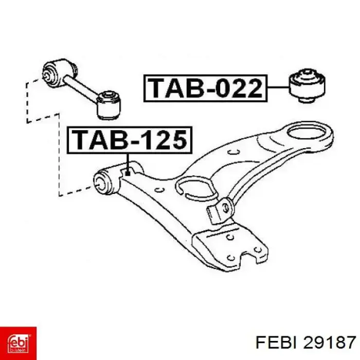 Сайлентблок переднего рычага 29187 Febi
