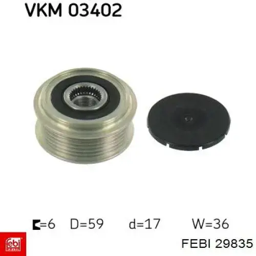 Купить 29835 Febi Шкив ремня генератора