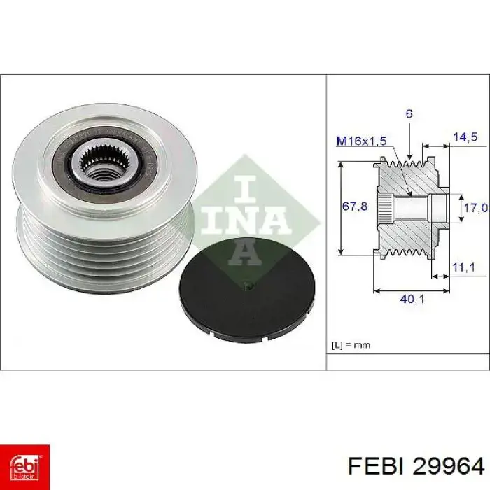 Инерционный шкив Febi 29964 цена, от 33.80 USD