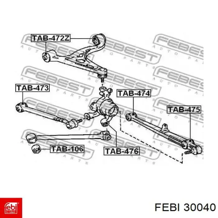 Cojinete de rueda delantero 30040 Febi