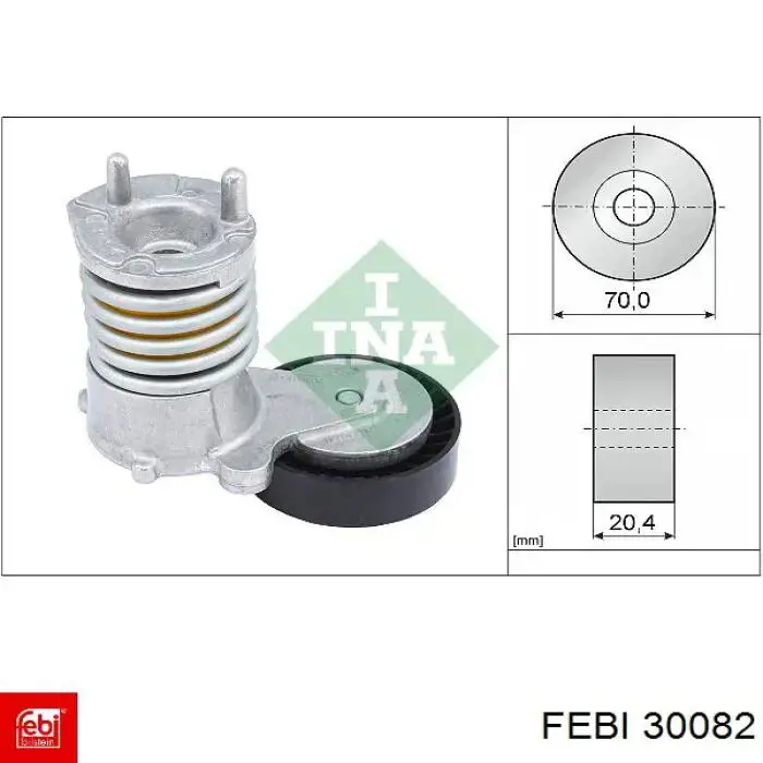 Роликовий модуль натяжителя ремня Febi 30082 цена, от 92.08 USD