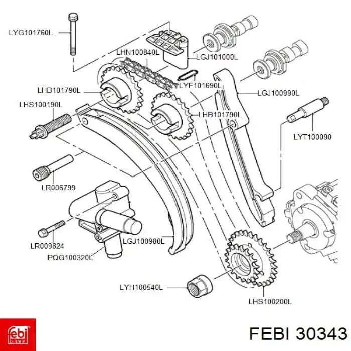 Комплект цепи ГРМ 30343 Febi