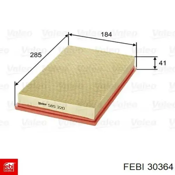Элемент воздушного фильтра Febi 30364 цена, от 3.81 USD