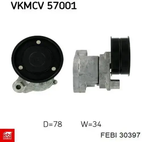 Купить 30397 Febi Натяжитель приводного ремня
