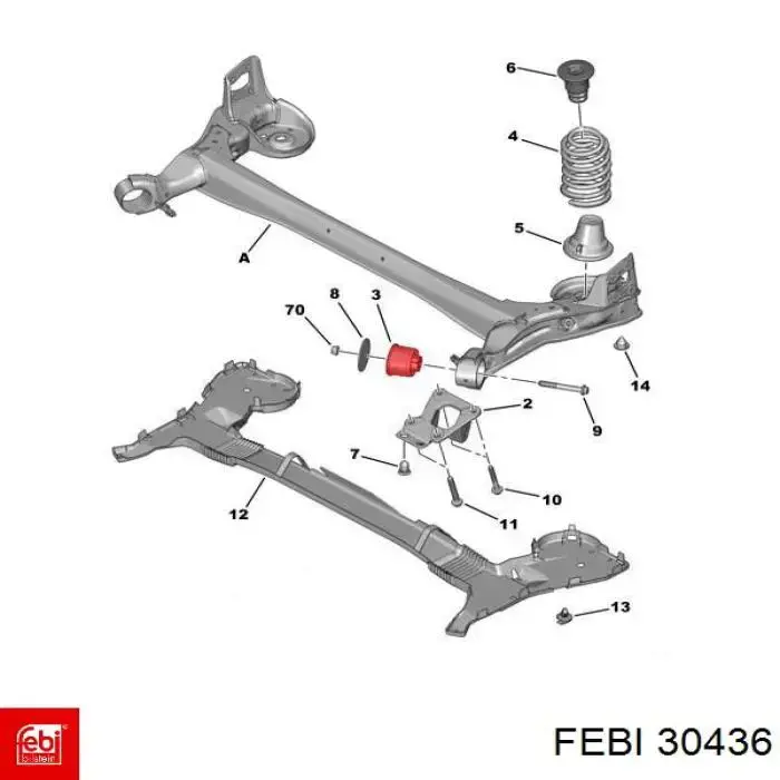 Купить 30436 Febi Сайлентблок задней балки