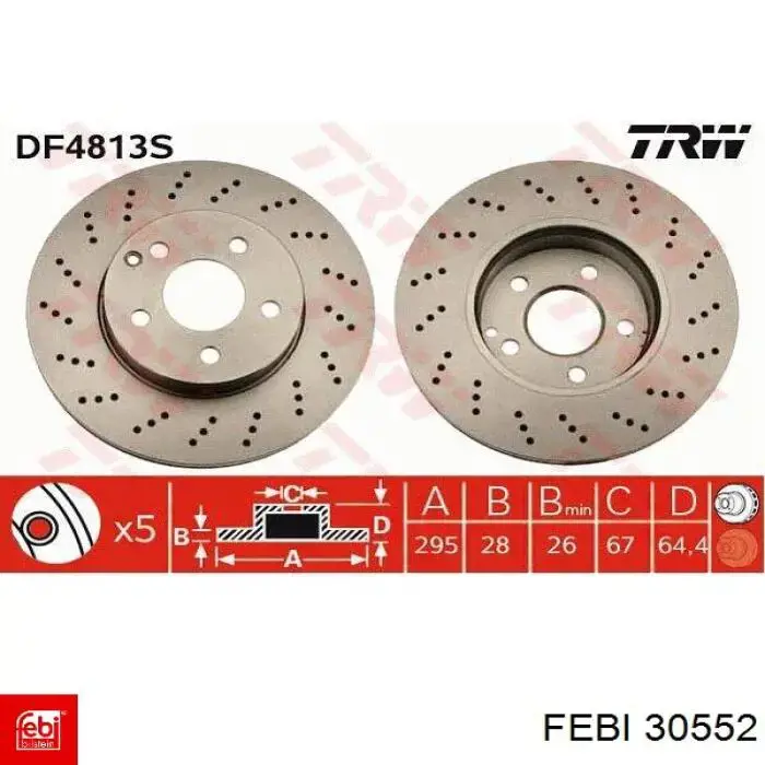 Передний тормозной диск Febi 30552
