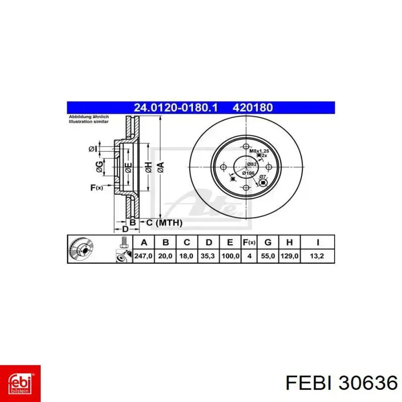 Купить 30636 Febi Ротор тормозной