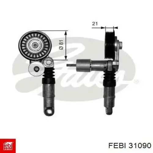 Демпфер натяжителя приводного ремня Febi 31090 цена, от 83.23 USD
