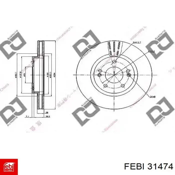 Передние тормозные диски 31474 Febi