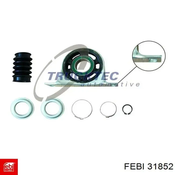 Подвесной подшипник карданного вала задний Febi 31852 цена, от 88.27 USD