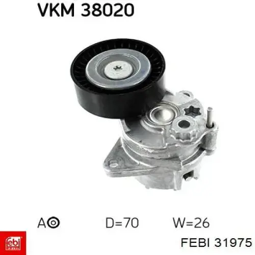 Compre 31975 Febi Rolo de reguladora de tensão da correia de transmissão