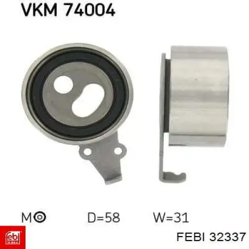 Ролик натяжителя ремня газораспределения Febi 32337 цена, от 15.65 USD