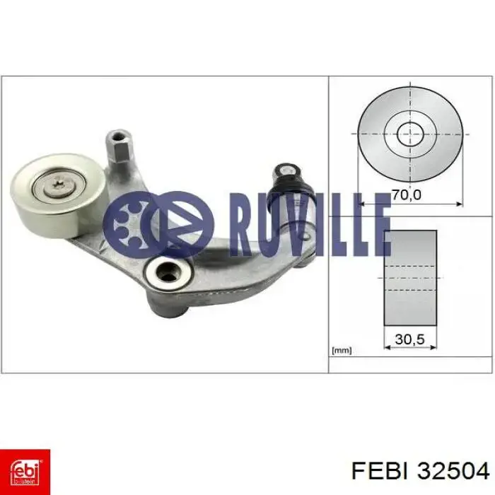 Роликовий модуль натяжителя ремня Febi 32504 цена, от 41.05 USD