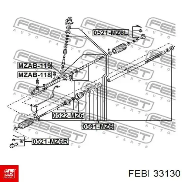 Купить 33130 Febi Рулевая тяга